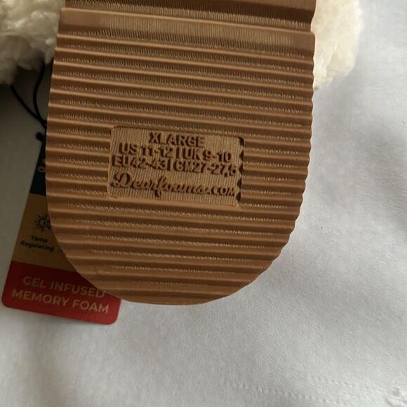 Fleece Slippers Womens XL 11 - 12 Memory Foam Dearfoams - Picture 4 of 4